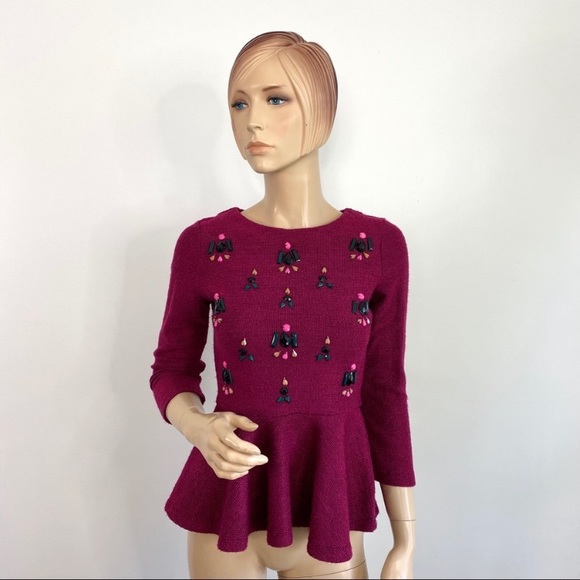 Dolce Vita Anthropologie Gem Drop Peplum top - Picture 11 of 16